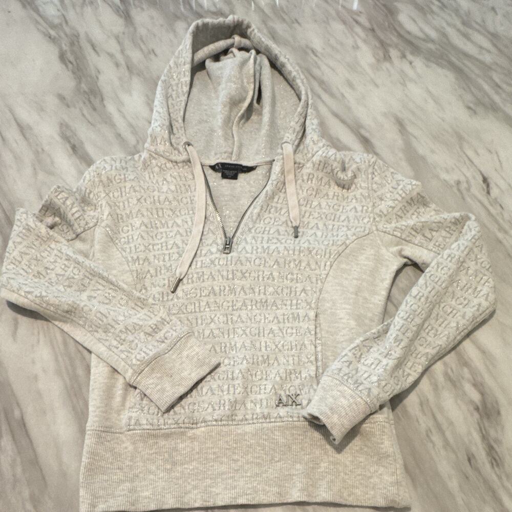 Women’s Armani Exchange hoodie Grey/silver size Small 0229